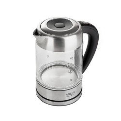 Adler AD 1247 NEW electric kettle 1.7 L 2200 W Hazelnut, Stainless steel, Transparent
