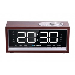 BLAUPUNKT CR60BT Bluetooth Radio Alarm Clock, brown wood
